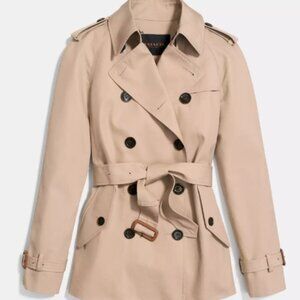AUTHENTIC Coach Modern Short Trench Coat – Beige, Size XS